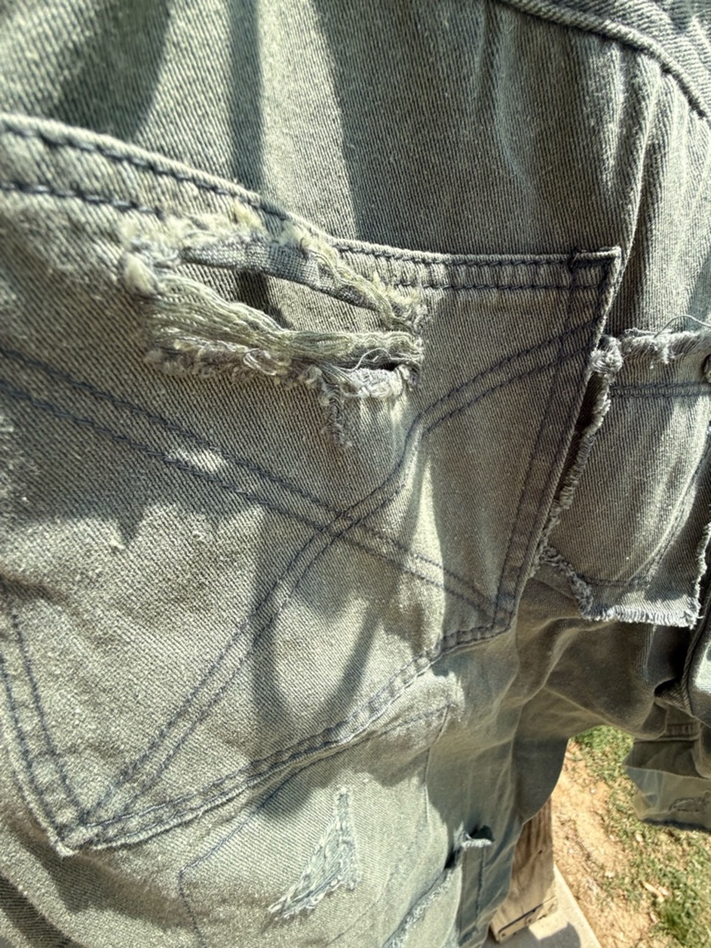 POL “just in” Olive Distressed denim pants heavily distressed super cute! - Picture 3 of 6